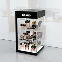 Support de présentation de table compact portable pour cosmétiques, gloss à lèvres et fards à paupières, avec LED personnalisées pour supermarchés et magasins