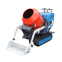 Chinois Mobile Portable Bétonnière Essence Bétonnière Chenille Dumper Mortier Auto-chargement et Déchargement Bétonnière