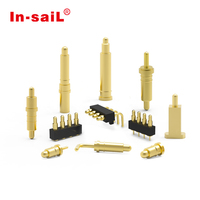 Conector de pin de contacto lateral reclinado de ángulo recto de acero inoxidable con resorte, serie 823, OEM/ODM CNC