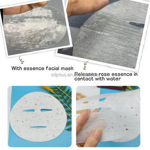 Bahan Masker Wajah Kering OEM ODM Ramah Lingkungan Perawatan Kulit 65gsm Masker Wajah Asam Hialuronat Mawar - Product Image 5
