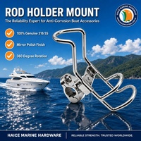 Support de tige de montage sur rail réglable en acier inoxydable 316, pivotant à 360 degrés, matériel de bateau de yacht de 1 pouce