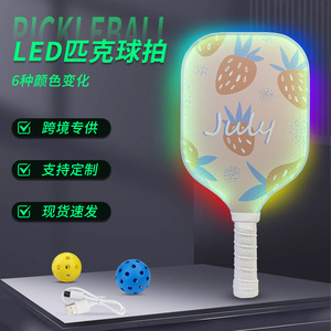 Raquette de pickleball à LED en fibre de verre du fabricant en gros Raquette de sport de plein air lumineuse rechargeable pour le divertissement - Product Image 4