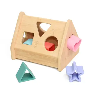 Montessori Children's Geometric Cognition Wooden Building Blocks Educational Toy For Kids Toddler Pairing