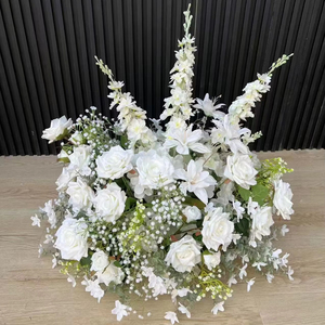 Athens Classic 60cm Blanc Rose Delphinium Artificielle Verdure Boule Arche Fleur Coureur Polyvalent Fête des Mères Pâques Halloween - Product Image 3