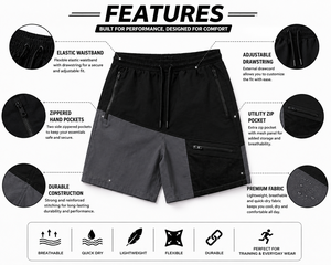 Men's Outdoor Windbreaker Shorts Quick Dry Lightweight Breathable Elastic Waist Running Training Gym Sports Wear Short - Product Image 6