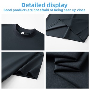 Camiseta de Trabajo de Manga Corta, Cuello Redondo, Color Sólido, Poliéster, Algodón, Amoníaco, 240g, Corte Holgado, Tendencia, para Empresas y Grupos - Product Image 2