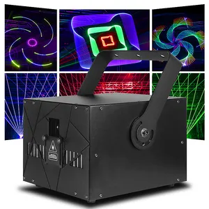 SHTX Nightclub 10W Scan luz láser led proyector animado DJ disco 25kpps etapa 6W láser RGB animación a todo color luces láser