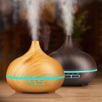 Design classique 500ml 7 couleurs lumière maison Grain de bois diffuseur d'arôme électronique intelligent humidificateur d'air de bureau avec télécommande