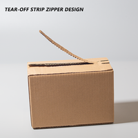 Boîte en carton ondulé recyclable avec impression couleur personnalisée, logo, fermeture éclair, pour cadeaux, cosmétiques, emballage e-commerce, boîte kraft pour les achats