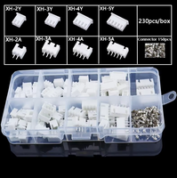 Kit de conectores XH2.54mm de 230 piezas - Terminales de cable estilo JST de 2P/3P/4P/5P con carcasa aislada (codificados por colores)