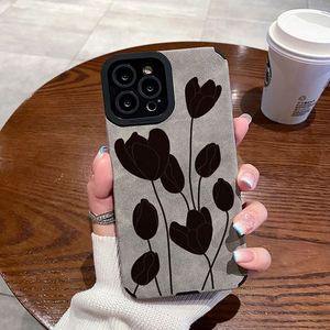 Funda de Teléfono con Diseño de Rosa para iPhone 13 14 15 16 17 Pro Max Plus 11 12 Mini XR XS MAX 7 8, Funda Trasera de Silicona Suave y Cuero - Product Image 5