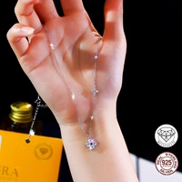 Collier en argent sterling 925 avec pendentif trèfle à quatre feuilles en moissanite couleur D VVS1, testé au diamant, bijoux pour femmes