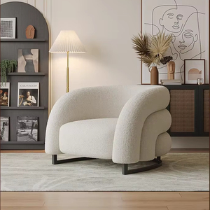 Ghế sofa đơn phong cách đơn giản, cá tính, thư giãn, nhẹ nhàng sang trọng, chất liệu nhung, dành cho phòng khách - Product Image 1