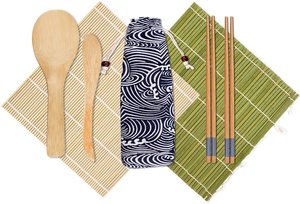 Bambu DIY Sushi Membuat Set Bambu Sushi Rolling Kit Non Tongkat Mesin Pembuat Sushi 2 Pasang Sumpit - Product Image 2