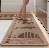 Modern Linen Kitchen Mat Quick Dry Absorbent Non Skid Long Runner Rug for Kitchen Floor Use