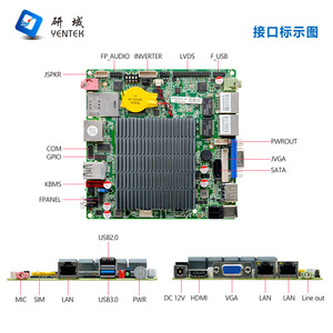 Carte mère industrielle Yentek J1900 Nano ITX 120x120mm, double réseau, 2 ports série, DDR4 monocanal - Product Image 3