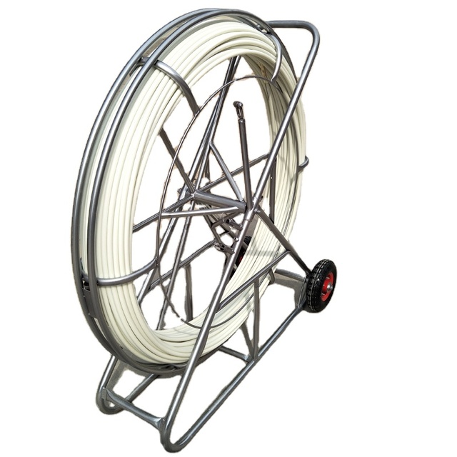 Fiberglass Rod Puller with Steel Frame and Rubber Wheel Cutting Service Available for Cable Pulling