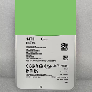 قرص صلب ST14000NM004J سعة 14 تيرابايت، 3.5 بوصة، 7200 دورة في الدقيقة، ذاكرة تخزين مؤقت 12 جيجابايت، واجهة SAS، لمركز البيانات والتخزين السحابي والخوادم وتخزين الشبكات، بتقنية CMR - Product Image 1