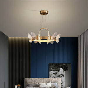 リビングダイニングルームの装飾のための豪華な創造的なLED3色の掛かるライト銅の蝶のシャンデリア - Product Image 5