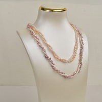 Collier ras-de-cou double rangs en perles de culture d'eau douce baroques blanches naturelles Fuxi, bijoux vintage de luxe léger AAA pour femme