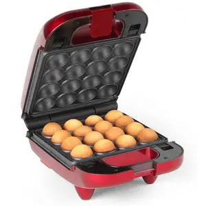 3 in 1 çıkarılabilir kırmızı 650W kompakt Mini tedavi makinesi çörek, kek Waffles & gofretler, parti tedavi Waffle & kek makinesi