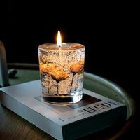 Meistverkaufte Luxuriöse Handgemachte Transparente Gelee-Säulenkerze mit Getrockneten Blumen für Hochzeit, Weihnachten, Neujahr, Heimdekoration - Aromatherapie