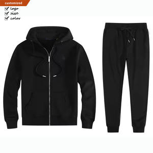 Ensemble de cardigan à capuche en coton, nouvelle micro-étiquette brodée, logo brodé personnalisé, cardigan à fermeture éclair d'hiver, ensemble de pull, ensemble 2 pièces - Product Image 4