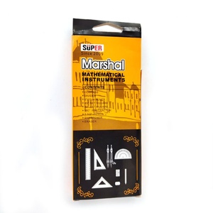 Lot de 9 outils de géométrie de qualité supérieure en boîte métallique, comprenant des règles et un compas, pour étudiants - Product Image 6
