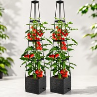 Jardinera con Sistema de Riego Automático y Soporte para Tomates, Contenedor Vertical para Cultivo de Vegetales, Maceta para Jardín, Venta al por Mayor