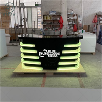 Fabricant professionnel Design moderne éclairage LED incurvé bureau d'ancrage de nouvelles TV et Station de radio Table Console de diffusion