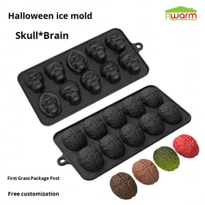 Il popolare stampo <span class=keywords><strong>per</strong></span> <span class=keywords><strong>biscotti</strong></span> in Silicone con teschio di cervello fatto a mano 10-consecutivo stampo <span class=keywords><strong>per</strong></span> candela con colla vassoio di ghiaccio <span class=keywords><strong>per</strong></span> <span class=keywords><strong>Halloween</strong></span> - Product Image 3