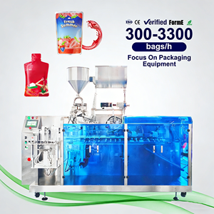 Machine d'emballage automatique préfabriquée à chaud pour sachets, avec fonctions d'enveloppement, de collage et d'étiquetage pour l'emballage de boissons liquides aux États-Unis - Product Image 1