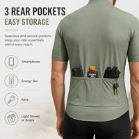 Jersey de Ciclismo para Hombre con Media Cremallera, Marca Privada, con 3 Bolsillos Traseros, Elástico en 4 Direcciones, para Pedidos de Equipo, OEM