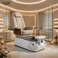 Fauteuil de pédicure personnalisé tout-en-un pour salon de manucure, avec spa pour les pieds, jets de massage, fonction pétrissante et éclairage