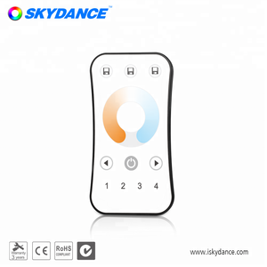Skydance R7 RF2.4G CCT Control remoto inalámbrico <span class=keywords><strong>4</strong></span> zonas Control de grupo Controlador <span class=keywords><strong>LED</strong></span> de doble color Controlador <span class=keywords><strong>LED</strong></span> remoto de mano Dimmer - Product Image 4