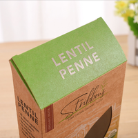Boîtes en papier artisanal biodégradables avec logo personnalisé avec fenêtre découpée Vente en gros Boîte d'emballage pour pâtes Papier kraft Impression offset acceptée