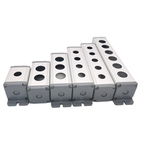 Boîtier de commande pour interrupteur à bouton-poussoir d'arrêt d'urgence en métal étanche 22 mm, 1 à 6 trous, 45 mm x 45 mm, fabriqué en Chine