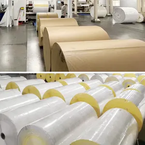 Factory Supply 50 Micron Metallic Matte PP Label Self-Adhesive White PET Jumbo Roll Flexography Offset Printing Paper Material