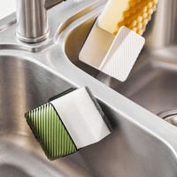 Multifonction Nettoyer le stockage égouttoir fournitures de cuisine sans perforation suspension murale évier boule en acier plat éponge objets