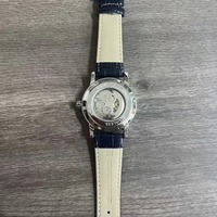 Nouvelle montre mécanique automatique, boîtier en acier inoxydable, cadran rotatif ciel étoilé, terre et lune, lunette sertie de strass, bracelet en cuir