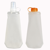 Nouvelle gourde souple pliable 500 ml 250 ml, bouteille d'eau pliable pour la course, gourde souple pliable en TPU, gourde pliable sans BPA
