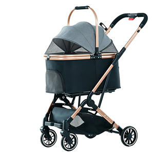 Poussette multifonctionnelle pour animaux de compagnie, détachable, avec panier amovible, légère, pliable, 4 roues, pour les voyages et le camping - Product Image 3