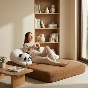 Sofá de Piso con Forma de <span class=keywords><strong>Panda</strong></span>, Espuma de Rápido Rebote, Tela de Peluche de Grado Comercial, Personalizable para Sala de Estar, Dormitorio y Espacio Infantil - Product Image 2