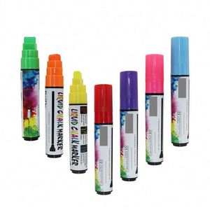 Marqueur de craie liquide 12 couleurs effaçable à sec et à l'eau, sans poussière, pour écriture et dessin sur tableaux noirs et blancs, personnalisable pour l'école - Product Image 2