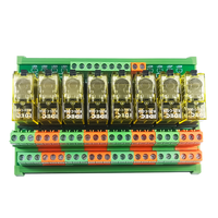 Module de relais scellé DPDT 8 voies 2CO 8A DC24V avec bornes à vis pour montage sur rail DIN pour contrôle PLC