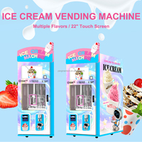 Machine à glaces commerciale entièrement automatique sur mesure, robot distributeur de crème glacée OEM/ODM pour entreprises, machine à glaces en libre-service