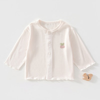 Chemise d'été pour bébé en nylon/coton doux, manches longues, motif floral, respirante, séchage rapide, décontractée, simple couche, fine, haut pour nourrisson