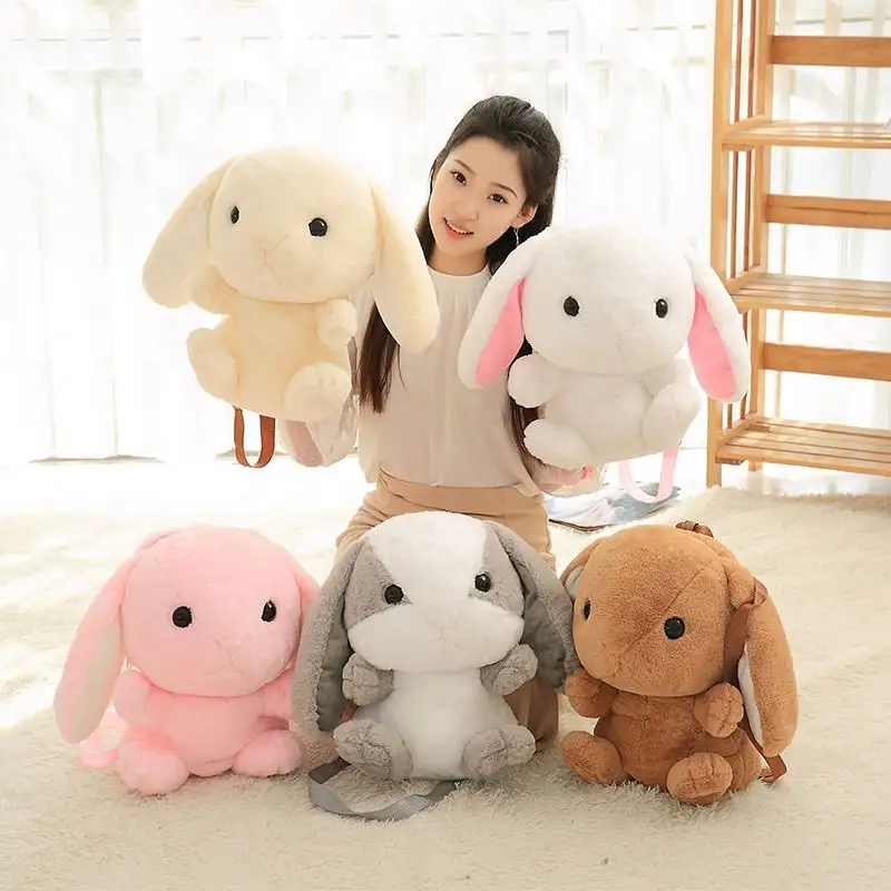 Cute Plush Rabbit Backpack Japanese Kawaii Bunny Backpack Stuffed Rabbit Toy Children School Bag Gift Kids Toy For Little Girl