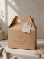 Boîtes à dragées de mariage en papier kraft recyclable avec logo personnalisé, fournisseur de boîtes à poignée, fabricant premium, qualité en gros