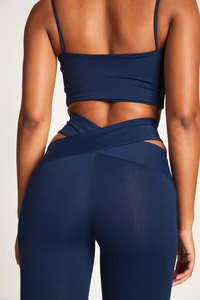 HUACHEN-Mallas de Yoga para Mujer, Pantalones Cortos, <span class=keywords><strong>Ropa</strong></span> Deportiva para Niña, Conjuntos de Entrenamiento de Dos Piezas sin Mangas, Conjunto de Gimnasio y Fitness - Product Image 3